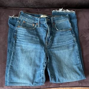 Madewell jeans (no rips, frayed @ bottoms)